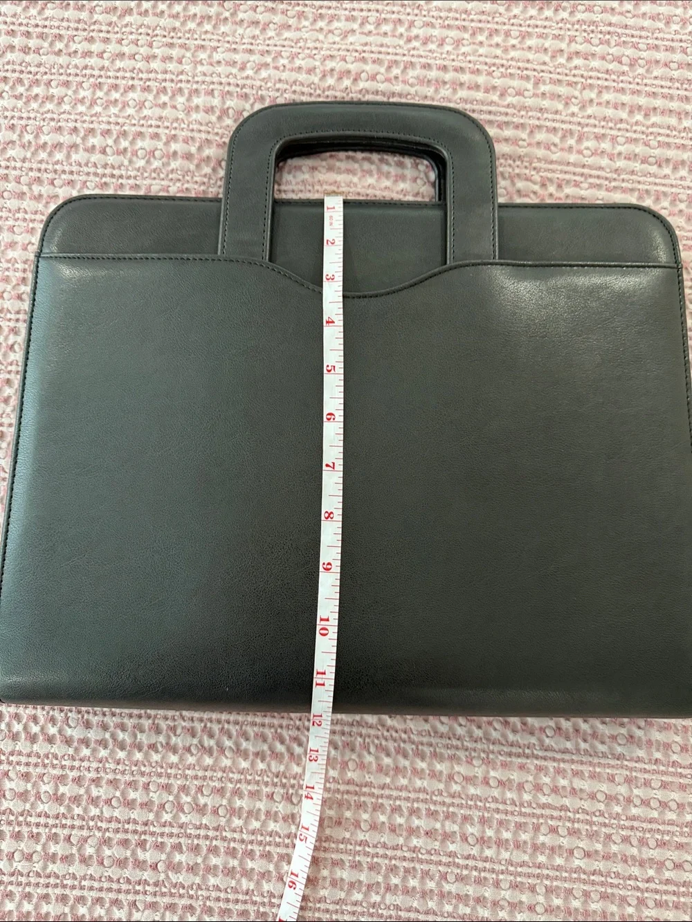 Structured Black Leather Briefcase for Men with Top Handle